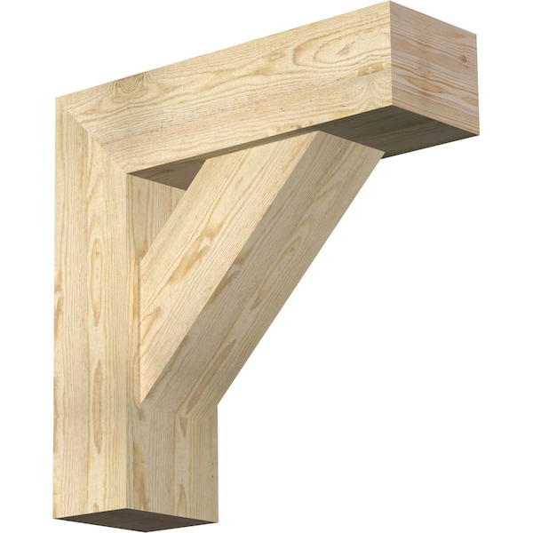 Ekena Millwork Traditional Block Rough Sawn Bracket w/ Offset Brace, Douglas Fir, 8"W x 26"D x 26"H BKT0806X26X26TRA05RDF - main